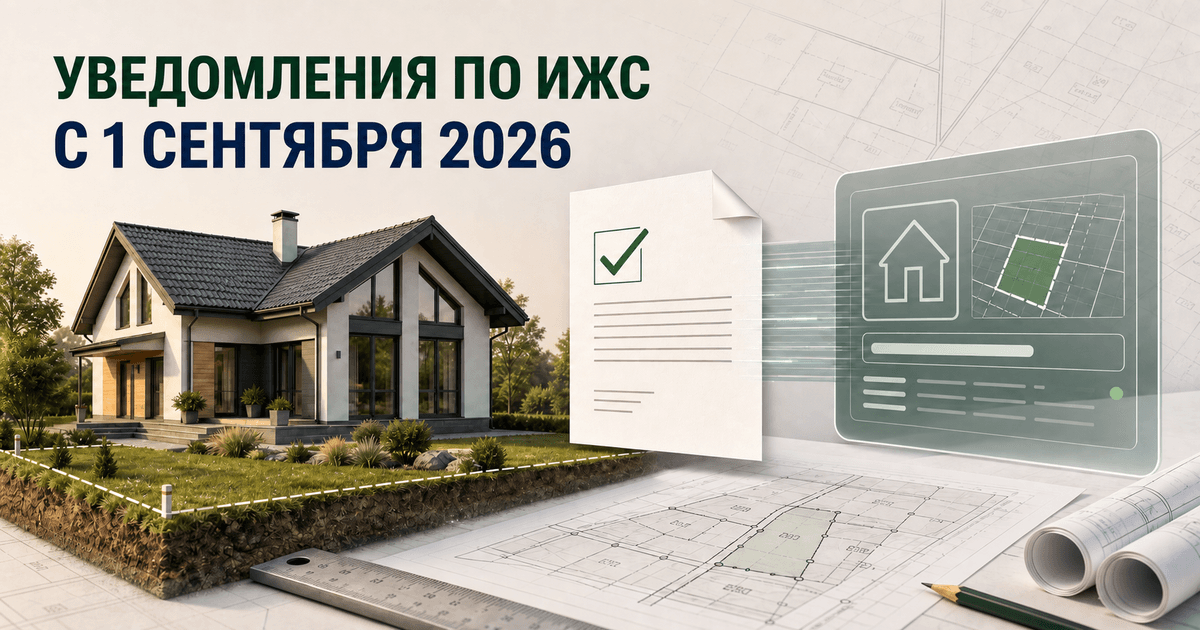 Сгенерированная редакционная иллюстрация к материалу «С 1 сентября 2026 года меняются уведомления по ИЖС: что проверить владельцу»